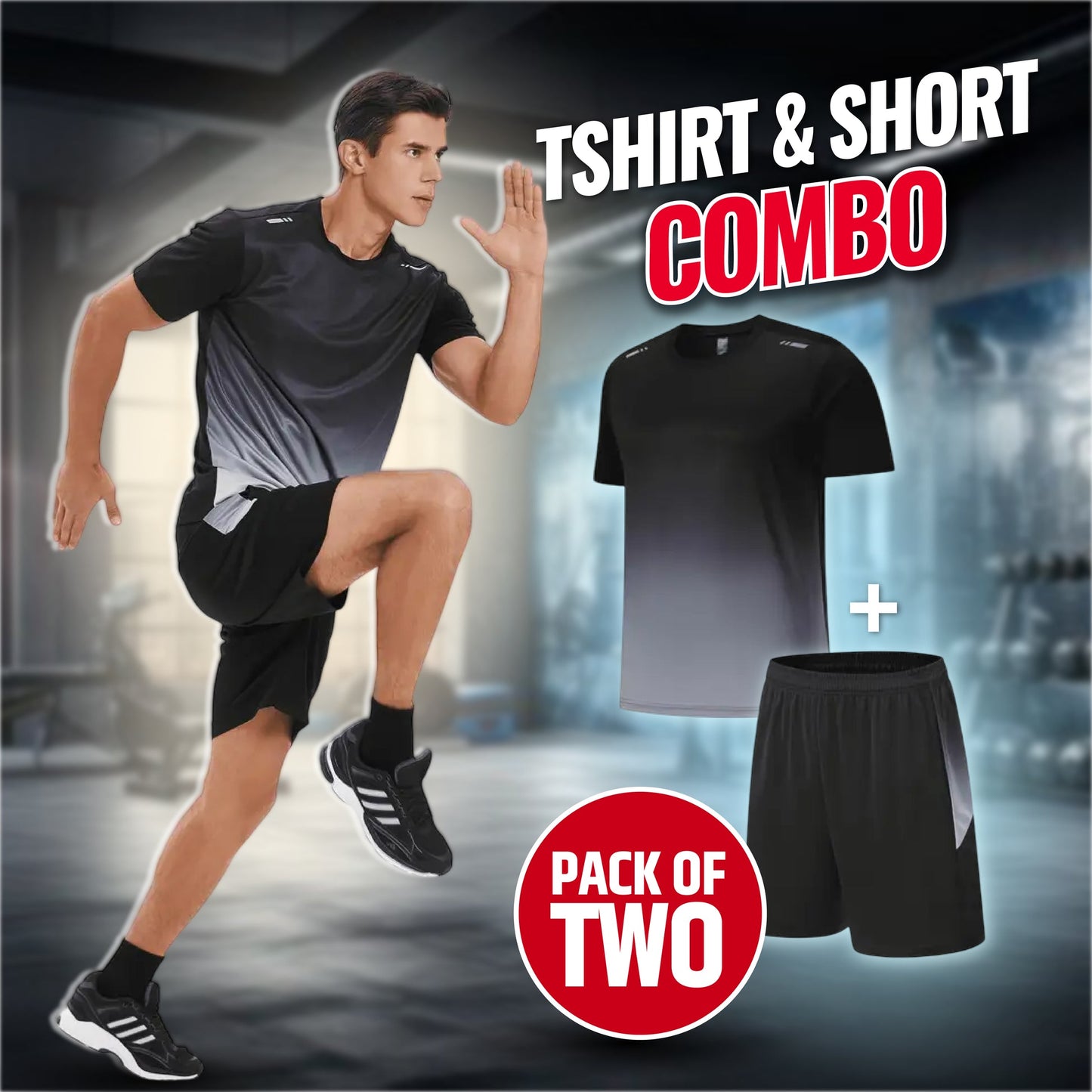Men's Outdoor Sports Quick-Drying Breathable 2-Piece Combo Set 🏃♂️👕 (Get Shorts Free🔥)