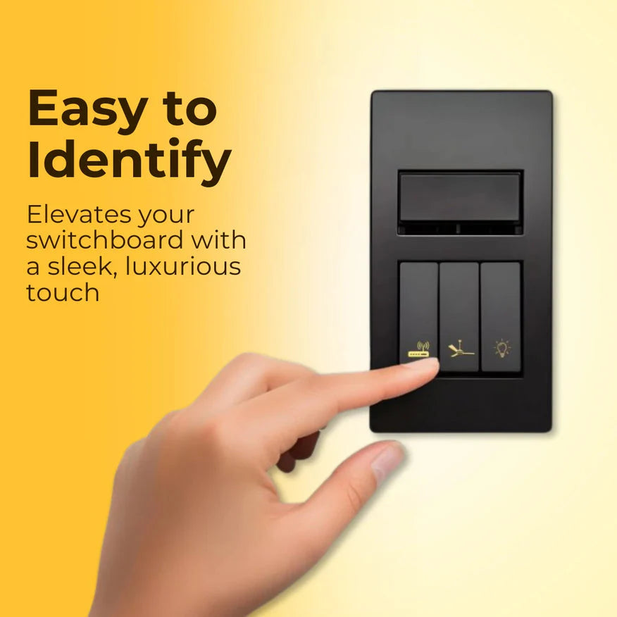 Black & Gold Switch Stickers