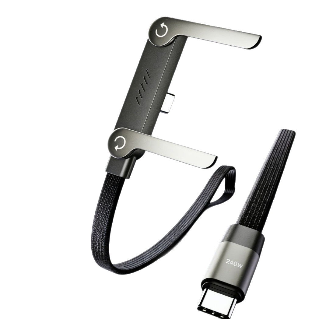 240W USB-C Fast Charging Cable with Phone Stand – Durable Type-C Charger for Android Devices