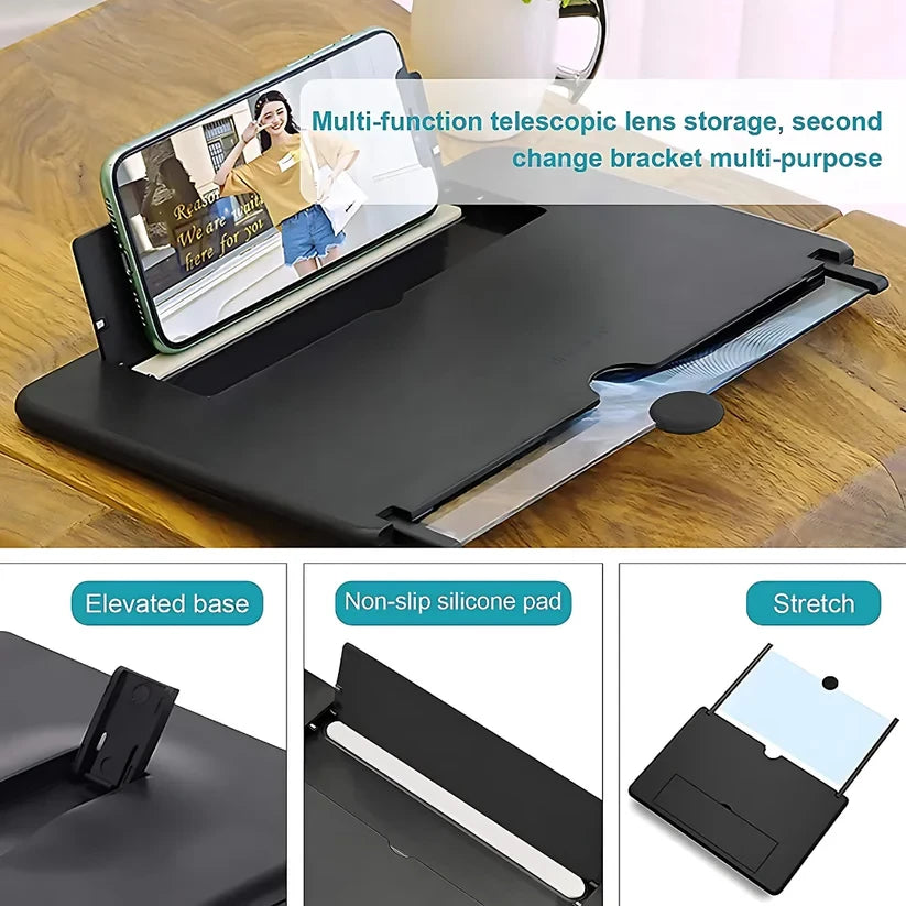 10" Screen Magnifier-3D HD Magnifying Projector Screen Enlarger for Movies, Videos and Gaming – Foldable Phone Stand Holder with Screen Amplifier–Compatible with All Smartphones @ Rs. 499