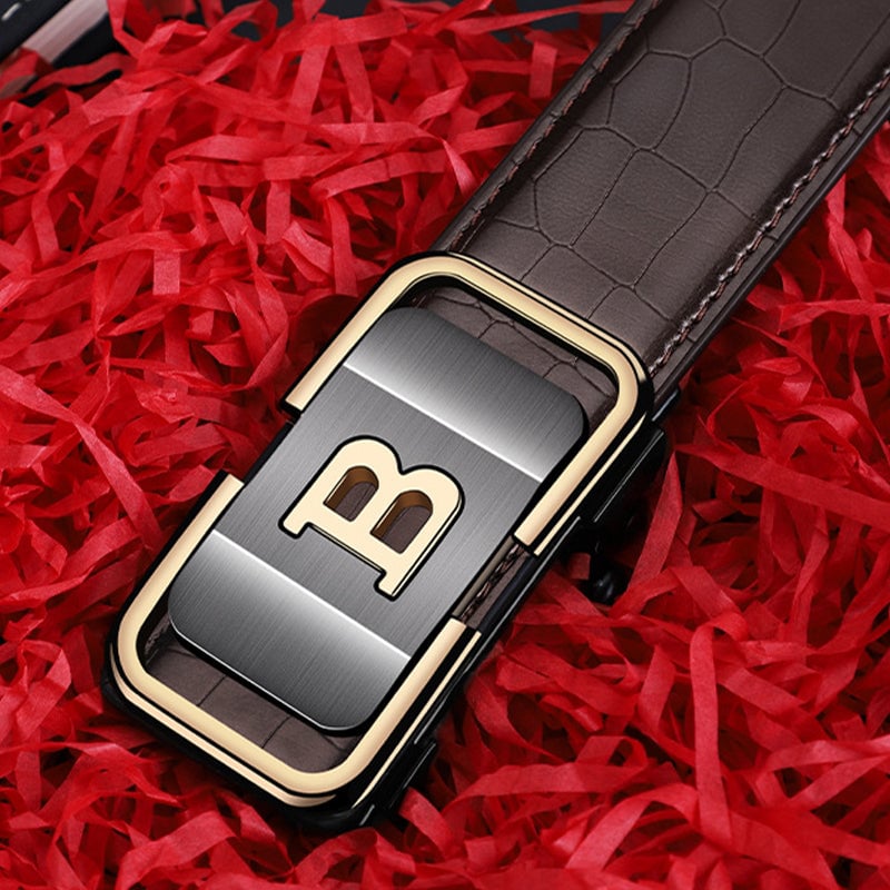 🎁Men's Crocodile-Patterned Automatic Buckle Belt [ BUY 1 GET 1 FREE ]