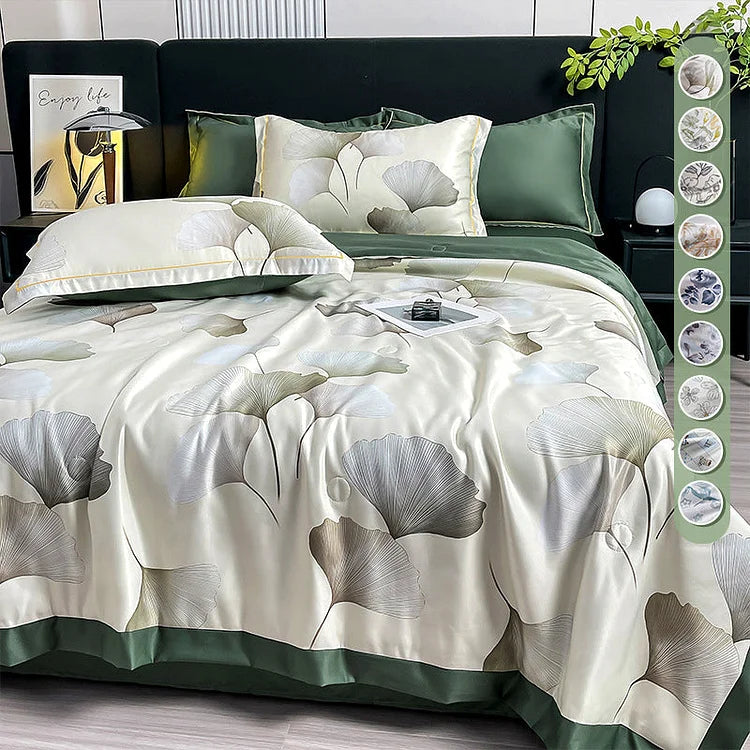 Cooling Breathable Floral Bed Sheet With 2 Pillow Cover