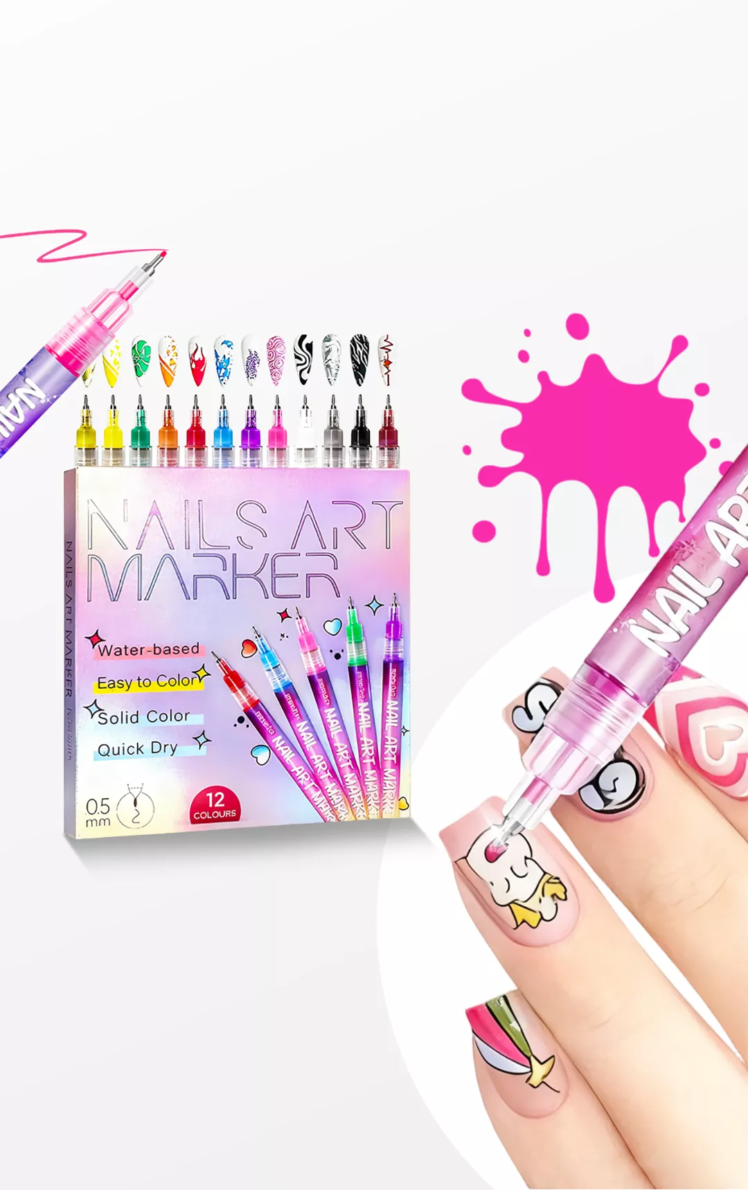 🎁Hot Sale 50% OFF⏳12 Colors Nail Art Pens Set
