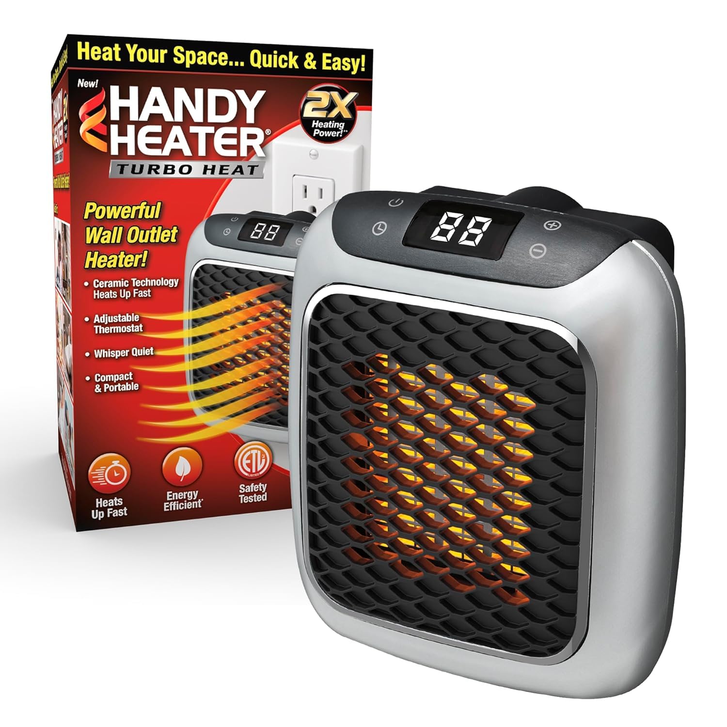 800 Convenient Wall Outlet Heater with Adjustable ✅