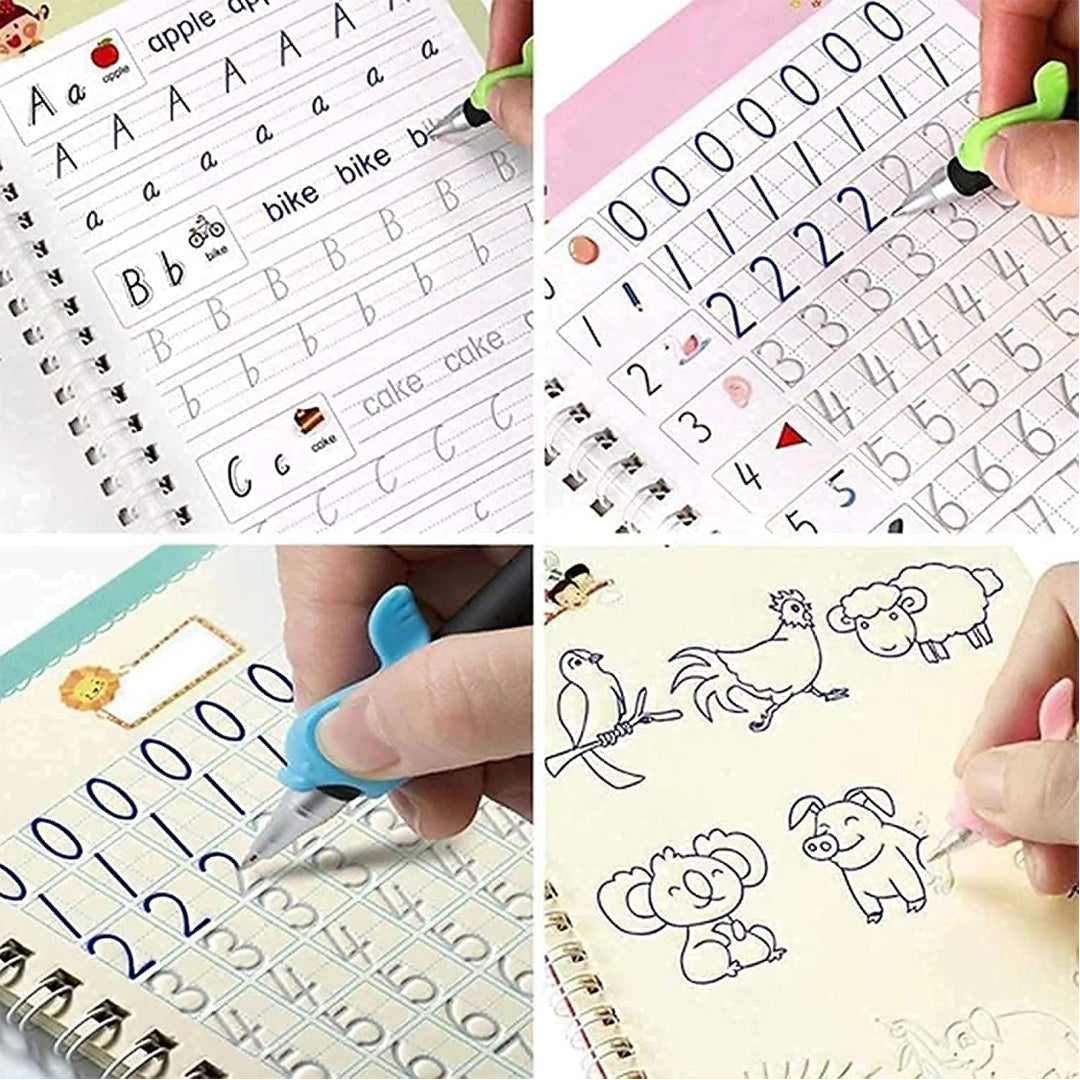 Magic Practice Copybook, (4 BOOK + 10 REFILL+ 1 Pen)