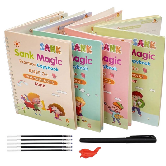 Magic Practice Copybook, (4 BOOK + 10 REFILL+ 1 Pen)