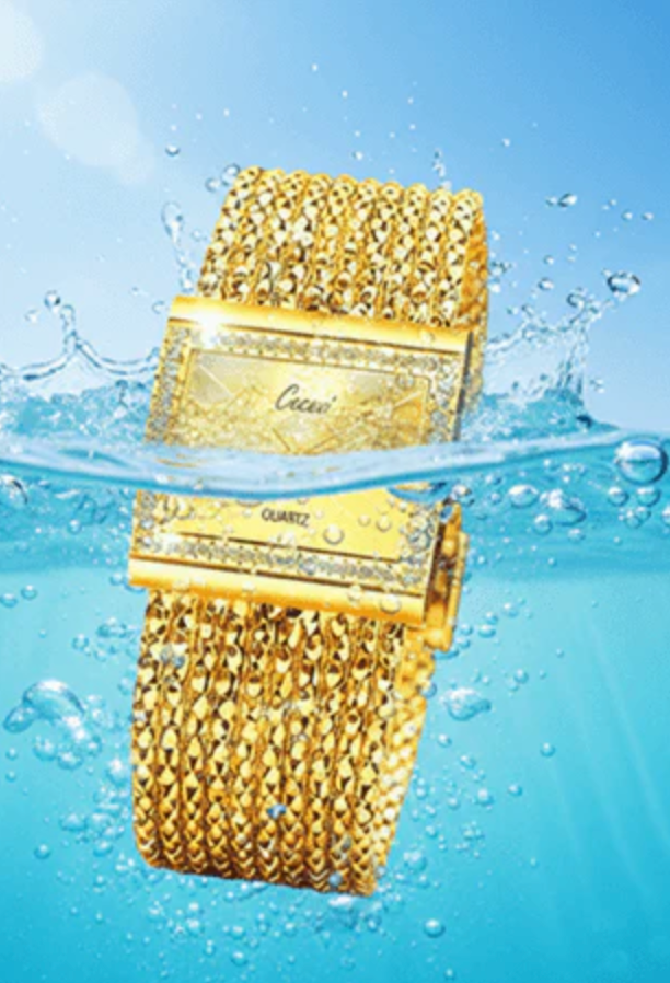 The epitome of luxury Ladies Rhinestone Quartz Square Watch
