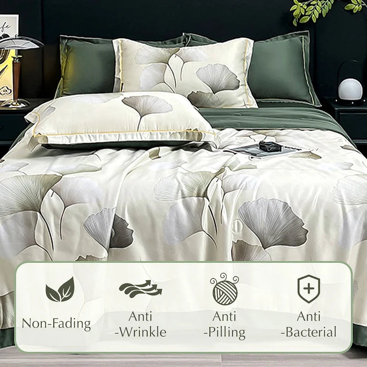 Cooling Breathable Floral Bed Sheet With 2 Pillow Cover