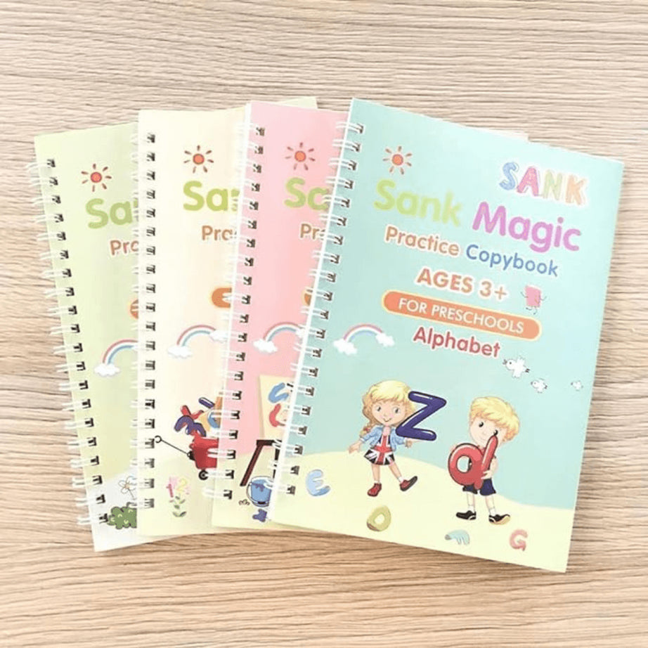 Magic Practice Copybook, (4 BOOK + 10 REFILL+ 1 Pen)
