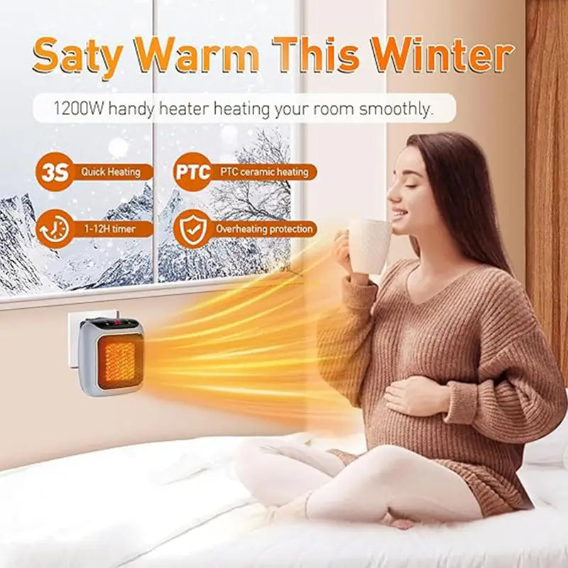 800 Convenient Wall Outlet Heater with Adjustable ✅